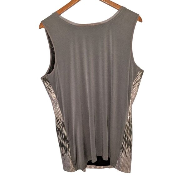 Calvin Klein women's XL Gray sequenced sleeveless tank top Lagenlook - Picture 2 of 10